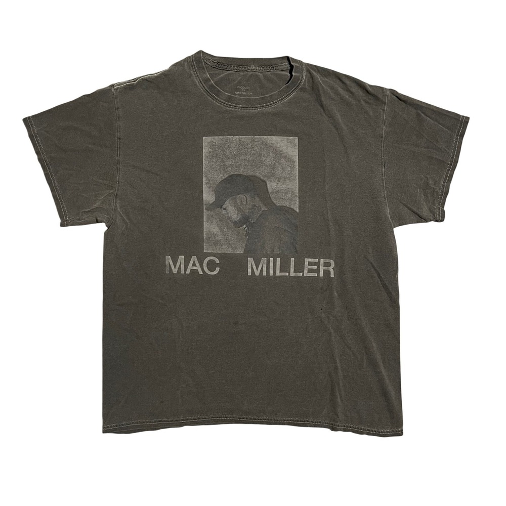 Mac Miller Graphic T-Shirt Mens Medium Washed Charcoal Grey Cotton Hip Hop Tee